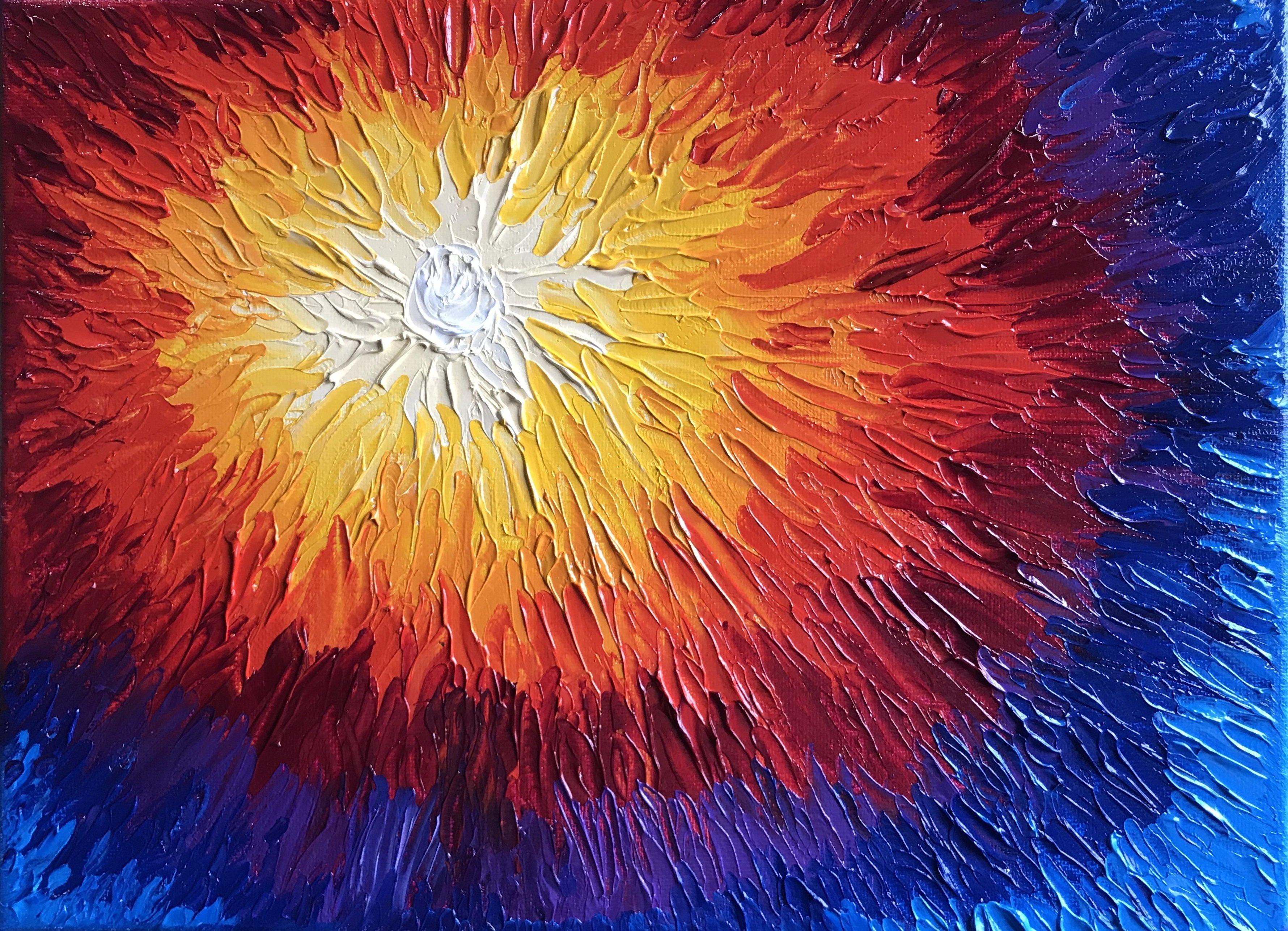 Sunset Reflections Original Acrylic Painting – Follow the Sun