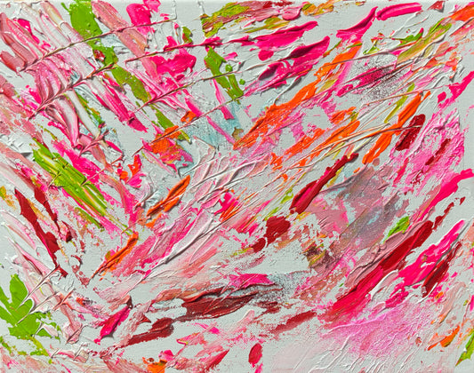 Abstract Acrylic Painting "Joy" - Fluorescent + Glitter