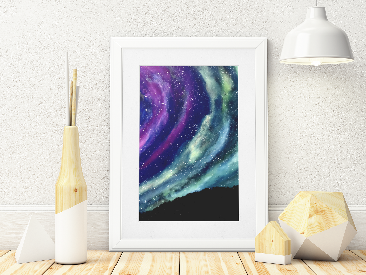 Aurora Night Sky Art Print | Winter Wonderland Home Decor