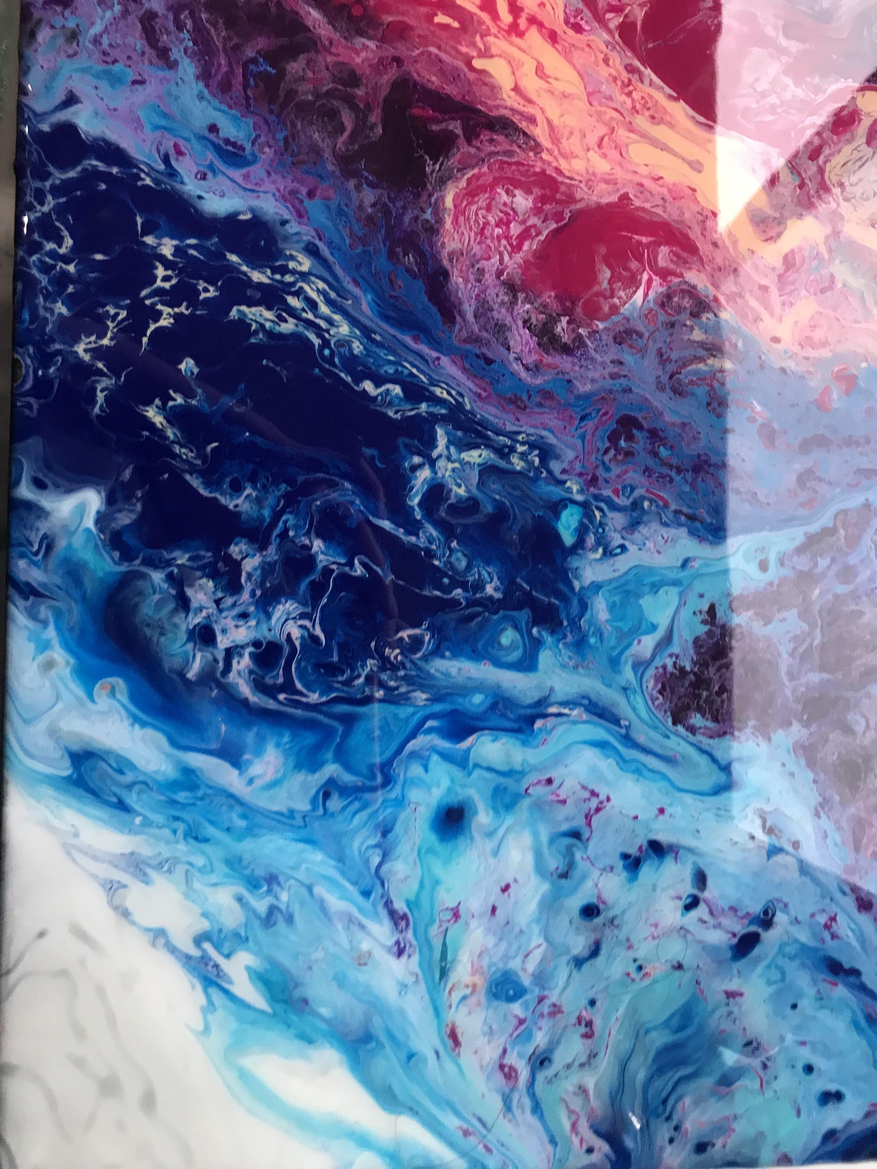 Abstract Original fashion Glossy Resin Painting